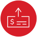 Icon of a check being deposited.