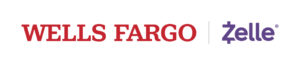 Wells Fargo logo and Zelle logo