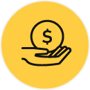 Money in hand icon
